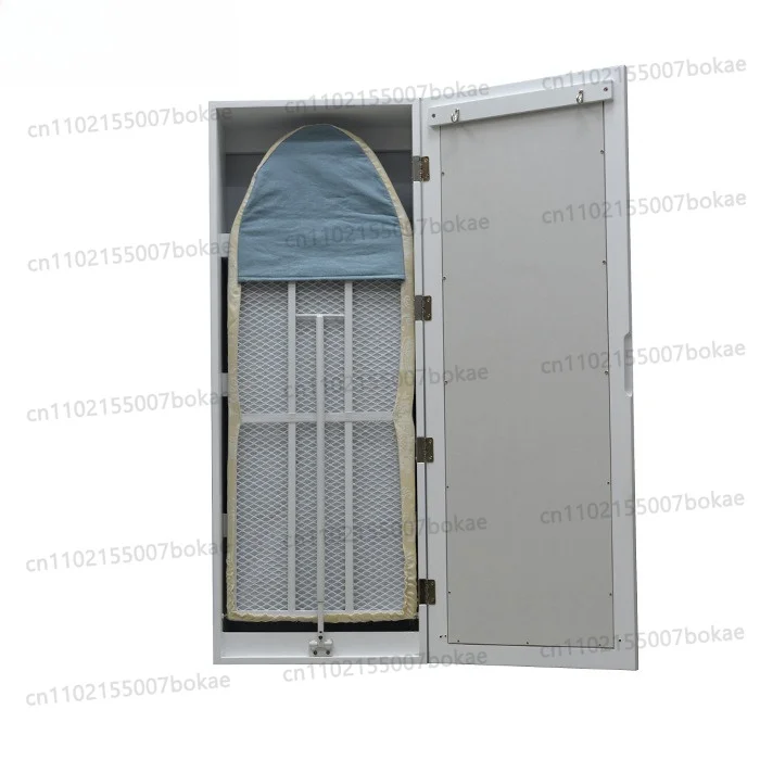 Wall-mounted, foldable, rotating, concealed ironing station with closet storage for ironing clothes