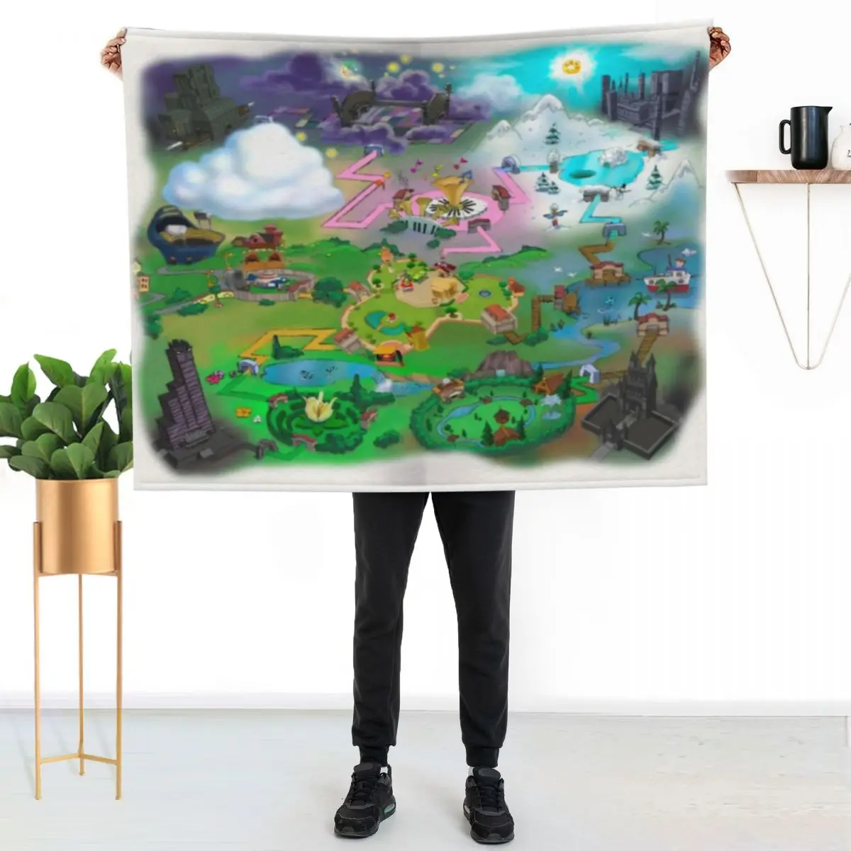 

Toontown Map Throw Blanket Flannel Fleece Soft Warm Throw Blanket