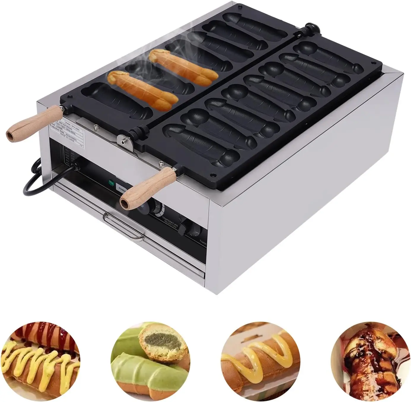 Corn Dog Waffle Maker, 2200W Electric Hot Dog Waffle Machine With Non-Stick Coating Plate, Hot Dog Maker Toaster Make 8 Corn