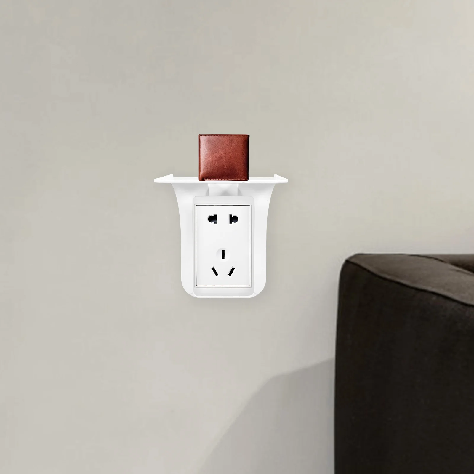 Switch Socket Storage Rack Tray Laundry Decor and Accessories Power Outlet Wall Shelf Abs Organizer for Home