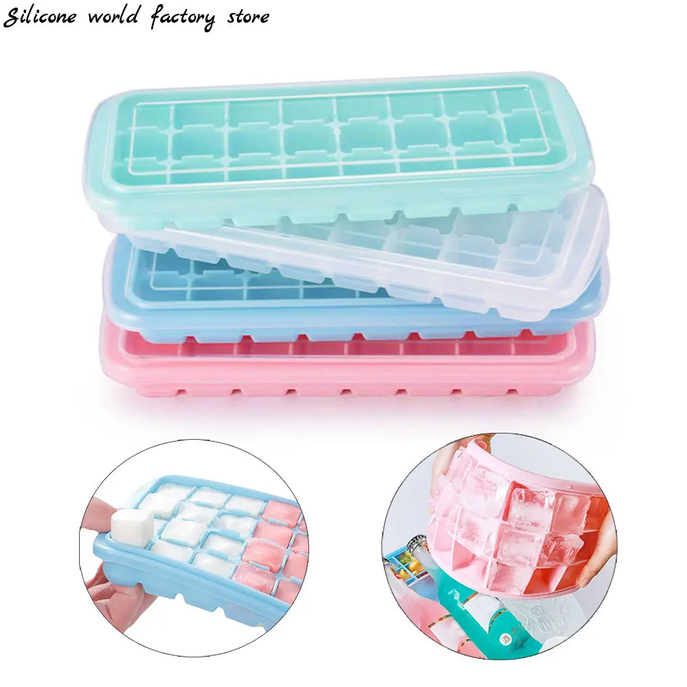 Silicone world Food Grade 24/36 Grids Silicone ice tray mold DIY Ice Tray Ice Cubes Mold Ice Maker Kitchen Bar Ice Making Tools