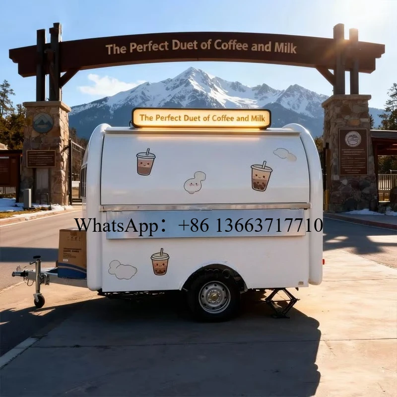

Customized Unique Little Movable Food Cart Trailer French Fries Burger Smoker BBQ Smoothie For Outdoor Catering Events