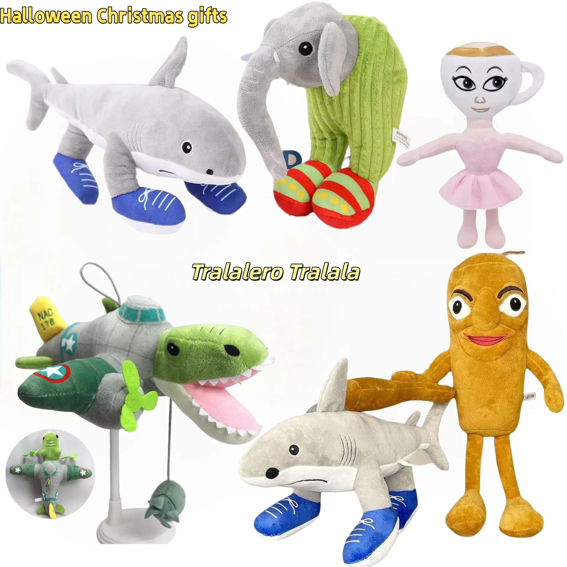 NEWTralalelo Tralala 플러시 할로윈 크리스마스 선물 Tungtungtung 이탈리아 브레인롯 알 인형 봉제 부드러운 베개 맞춤형 플러시 장난감