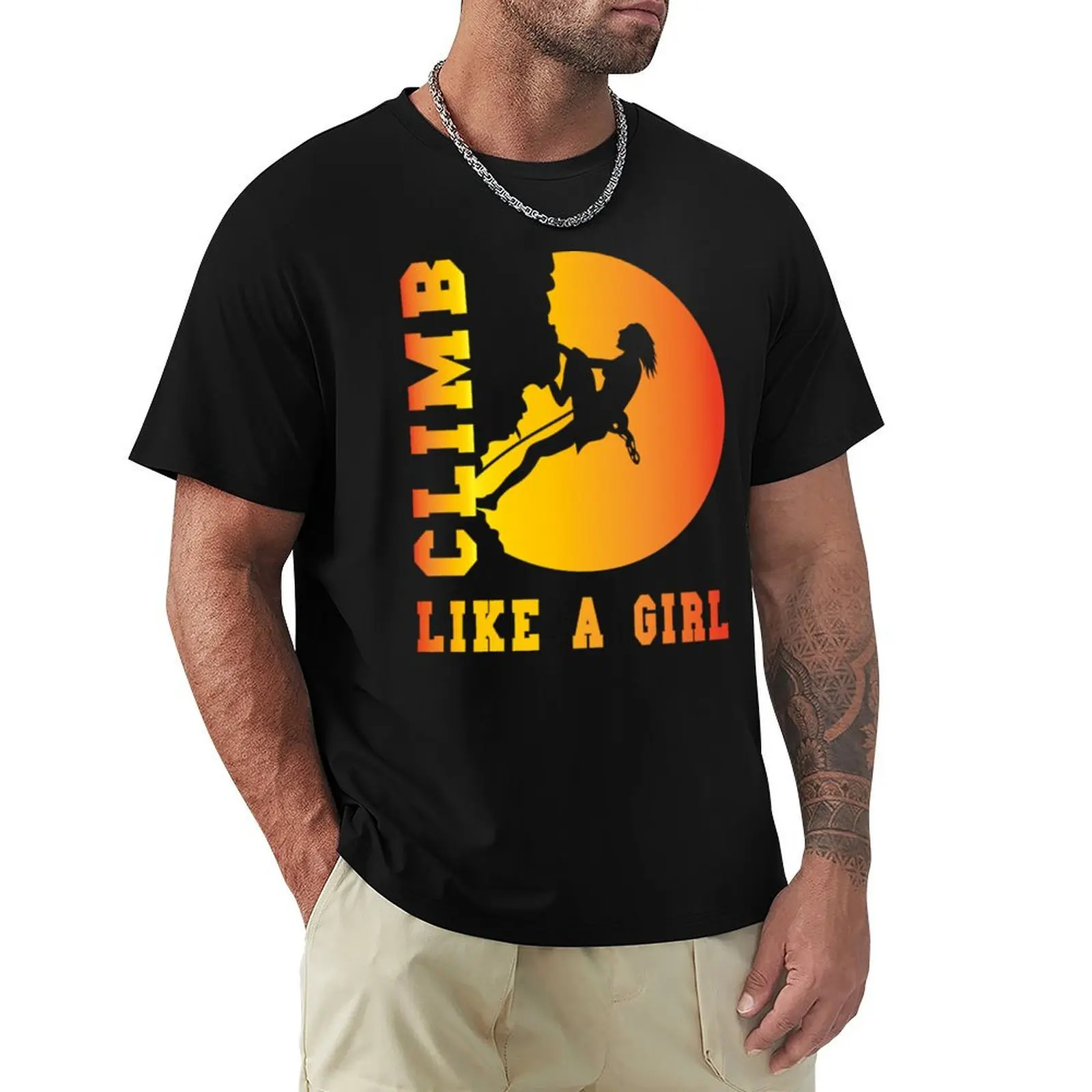 Climb Like a Girl T-shirt kawaii clothes blacks anime mens plain t shirts