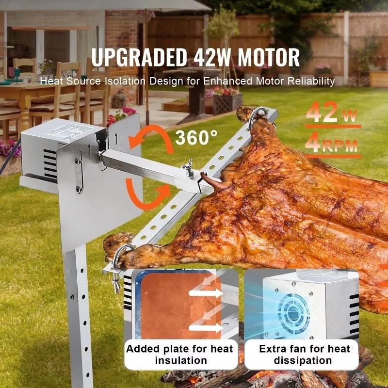 Electric N-Type Stainless Steel Grill Kit with Flame Safety
