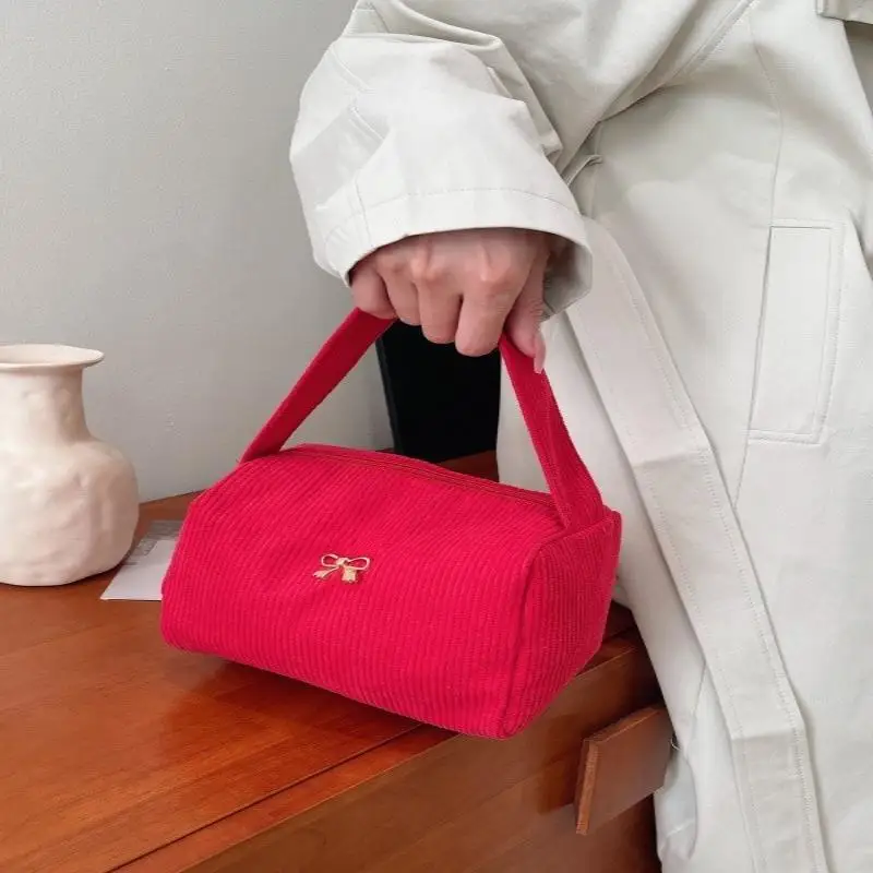 Plush Cosmetic Bag for Women Soft Fluffy Large Capacity Cute Makeup Pouch Portable for Travel Daily Use Girls Gift
