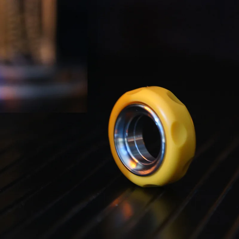 Anneau de fromage Push Sliders Fidget EDC paragraphes anneaux en acier inoxydable PEI Gyroscope du bout des doigts soulagement du Stress main Spinner jouets