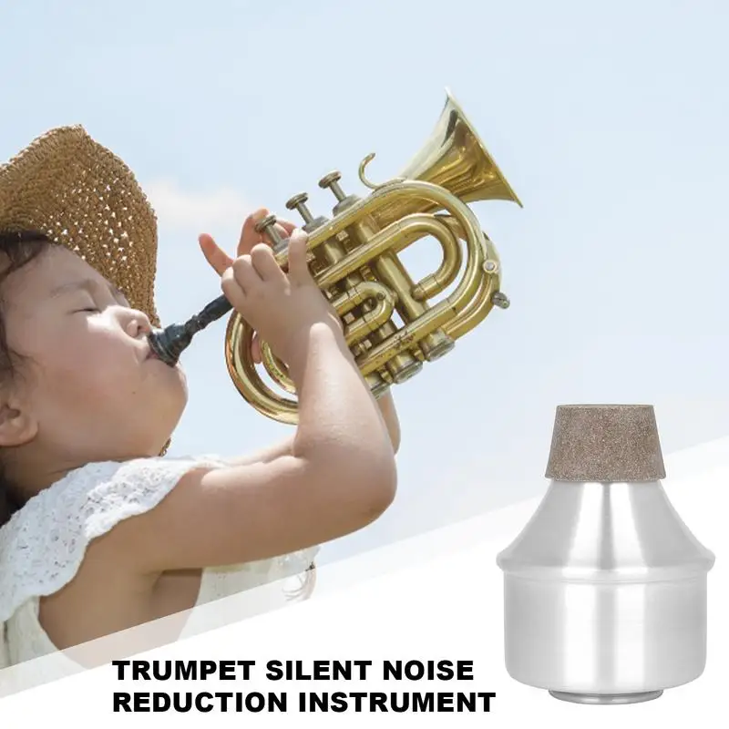 Trumpet Practice Mute Trumpet Silencer Trumpet Mute Aluminum Alloy Practice Mute Lightweight Trumpet Accessories Silence Aid For