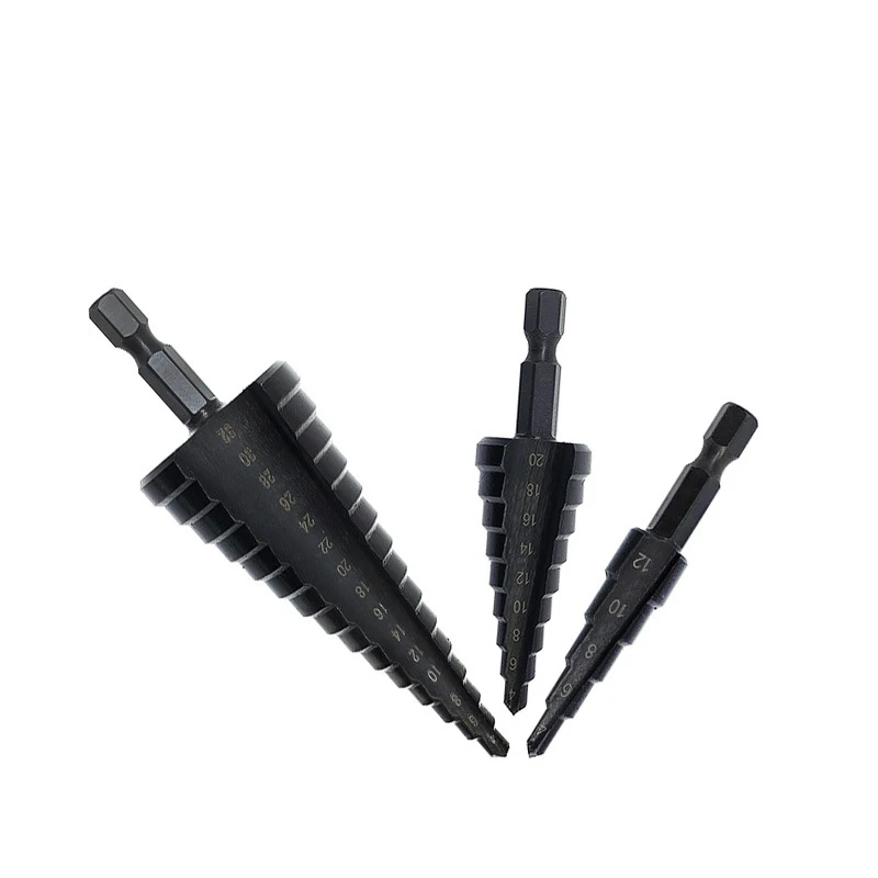 1/3/4 pz 4-12 4-20 4-32mm HSS cobalto punta da trapano Set azoto acciaio ad alta velocità per cono metallico foro codolo esagonale foratura in metallo
