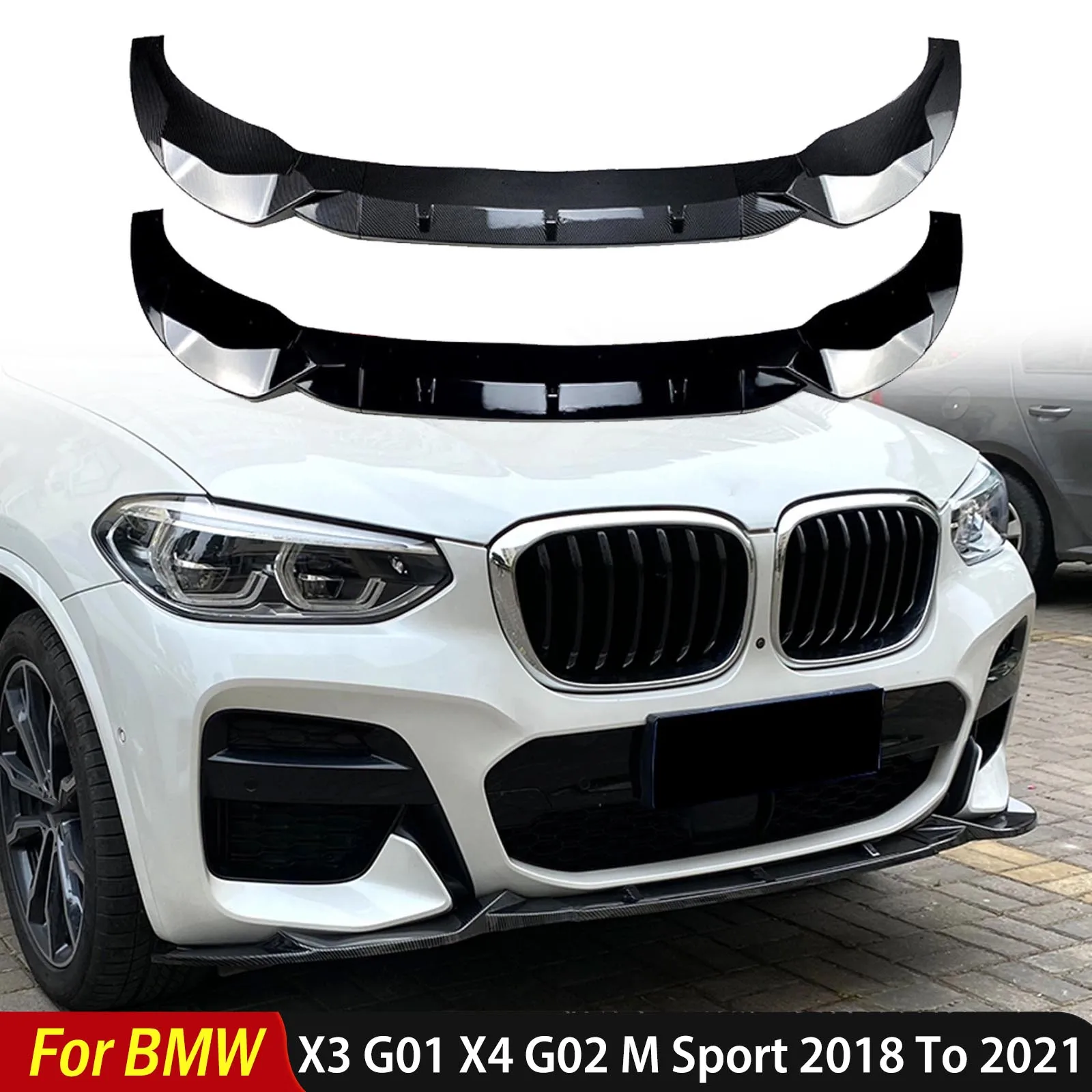 

For BMW X3 G01 X4 G02 M Sport 2018 2019 2020 2021 Car Front Bumper Splitter Spoiler Lip Guard Protector Cover Auto Accessories