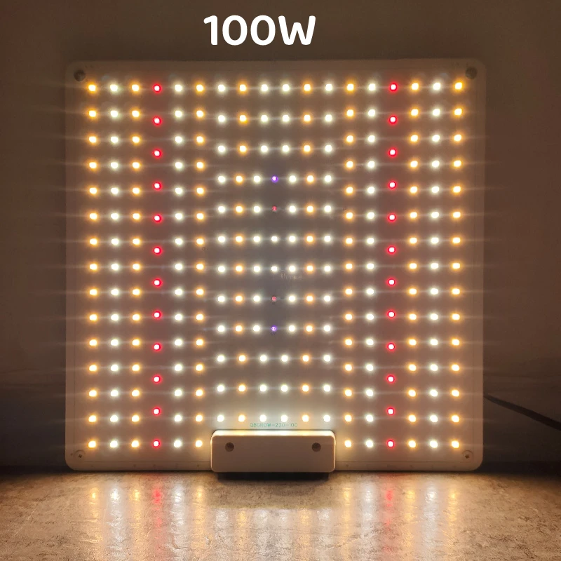 Full Spectrum LED Grow Light Panel, lâmpada quântica para plantas de interior, estufa, flores, mudas, tomada de fábrica, 100W