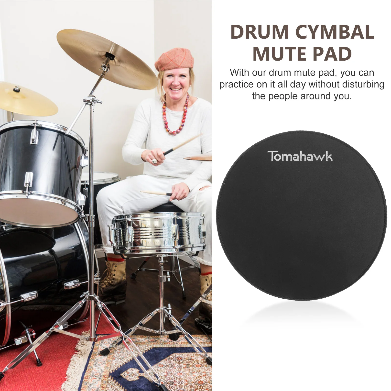 Drum Mute Pad Acoustic Silencers Drumming Dampener External Cymbal Replacement Practice Kit