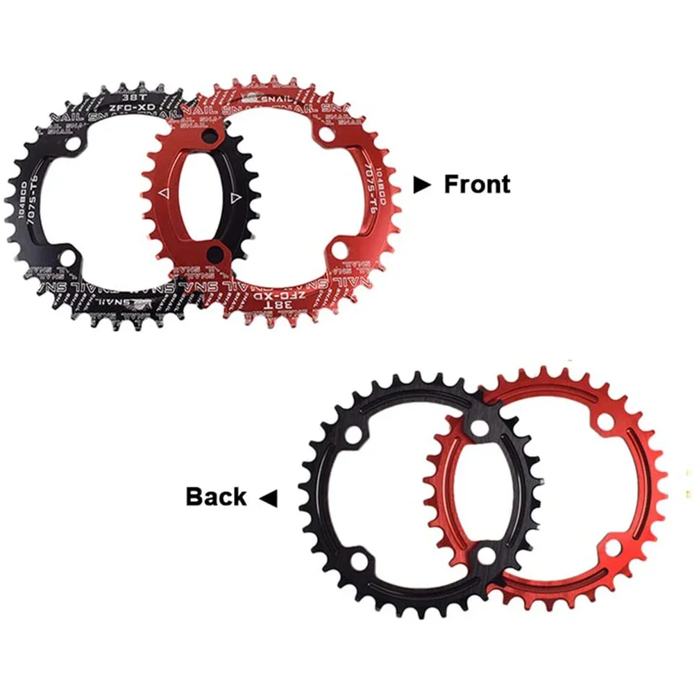 Hlemýžď kolo 104BCD narrwo široký chainring 32T 34T 36T 38 zubů bicykl crankset 104 BCD koruna mtb miska monoplate jízdní kolo talíř