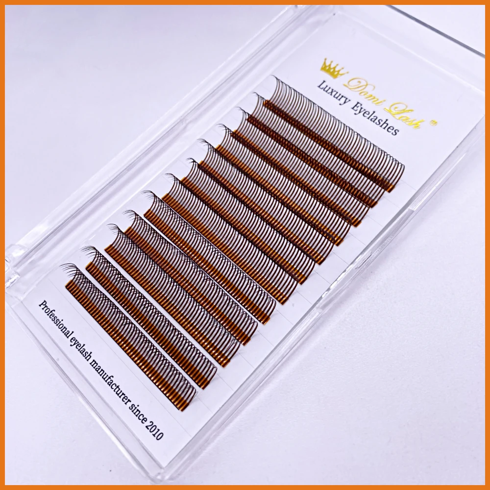 5D Individual lashes Caramel color Mink Soft False Eyelashes 5D Spike Fairy Little Devil Eyelashes Russian Volume Premade Fans
