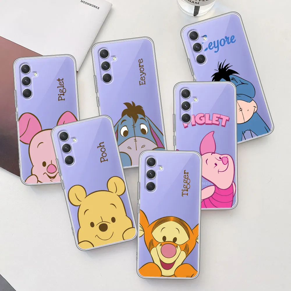 Disney Pooh With Family Case for Samsung Galaxy A15 A54 A21s A14 A22 A51 A53 A12 A13 A23 A71 A52 A55 A35 TPU Soft Phone Cover