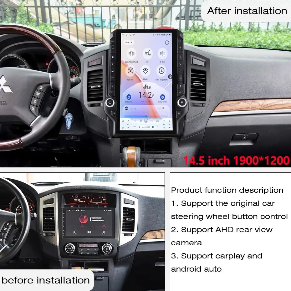 14.5 Inch Android 15 Car Radio For Mitsubishi Pajero Full Touch Screen 8Core QCM 6125 CarPlay Auto GPS Navigation Multimedia Pla