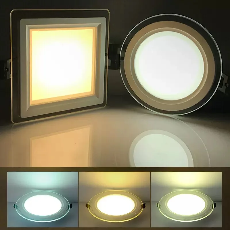 6W 9W 12W 18W  LED Panel Downlight Glass Panel Lights Ceiling Recessed Lamps LED Spot Light AC85-265V With Drive