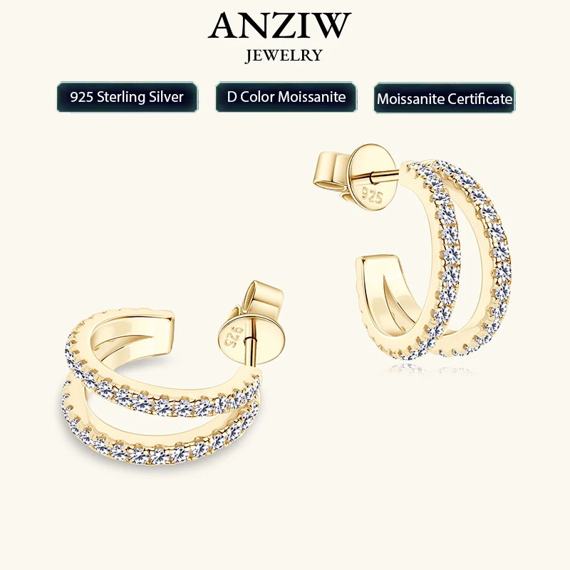 

Оригинальные серьги D0.50CT с муассанитом для пирсинга, стерлинговое серебро 925 пробы для женщин, разделенные полукольца, серьги-обнимашки, манжеты, ювелирные изделия