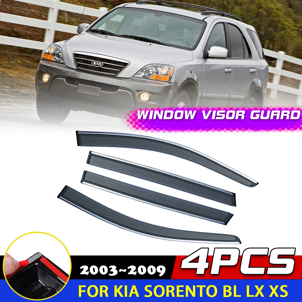 

Car Windows Door Visor for Kia Sorento BL LX XS 2003~2009 Deflector Smoke Guards Awnings Wind Rain Eyebrow Sticker Accessories