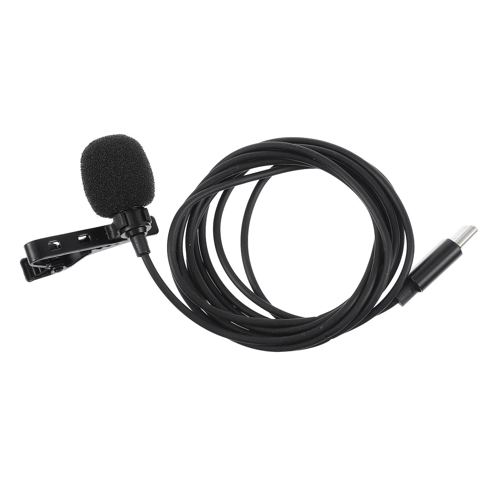 

Type C Mobile Phone Microphone USB Lapel Lavalier High Fidelity Sound Quality Noise Reduction Windproof Sponge Professional Mic