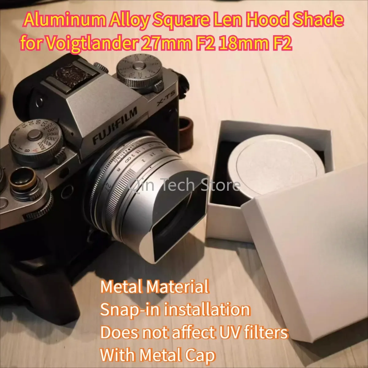 

Aluminum Alloy Bayonet Square Len Hood Shade with Metal Cap for Voigtlander 27mm F2 18mm F2 Leica M Mount Camera Accessories