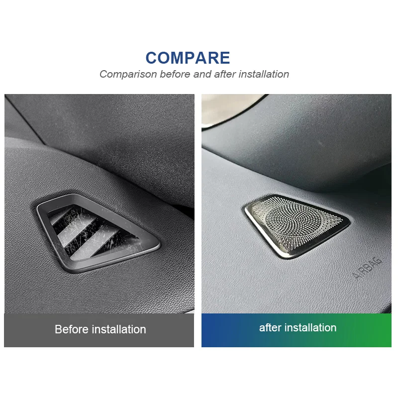Für Volvo XC60 S60 V60 Armaturenbrett-Luftauslassabdeckung aus Edelstahl, Schutzabdeckung, Staubschutz, Autozubehör für Linkslenker. – Detail 2