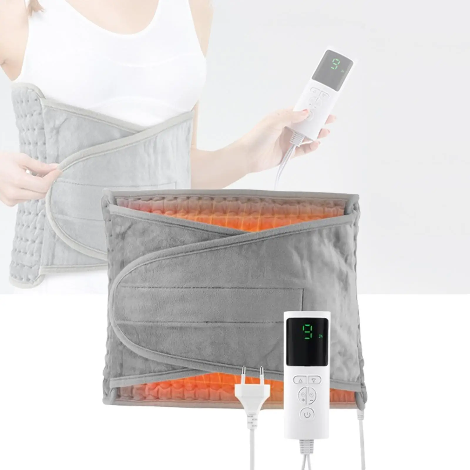 Electric Heated Waist Belt Timer Function Ultra Soft Heating Pad Versatile Blanket for Home Office Lower Back