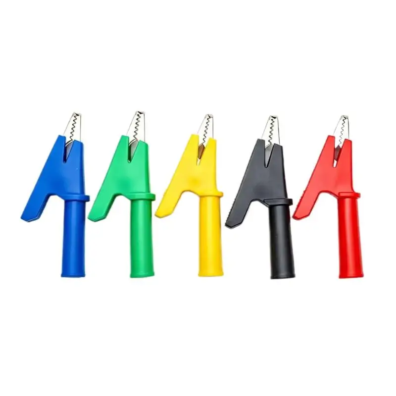 2Pcs 10mm Opening Alligator Test Clips Fully Insulated Multi-color for Automotive Electrical Troubleshooting