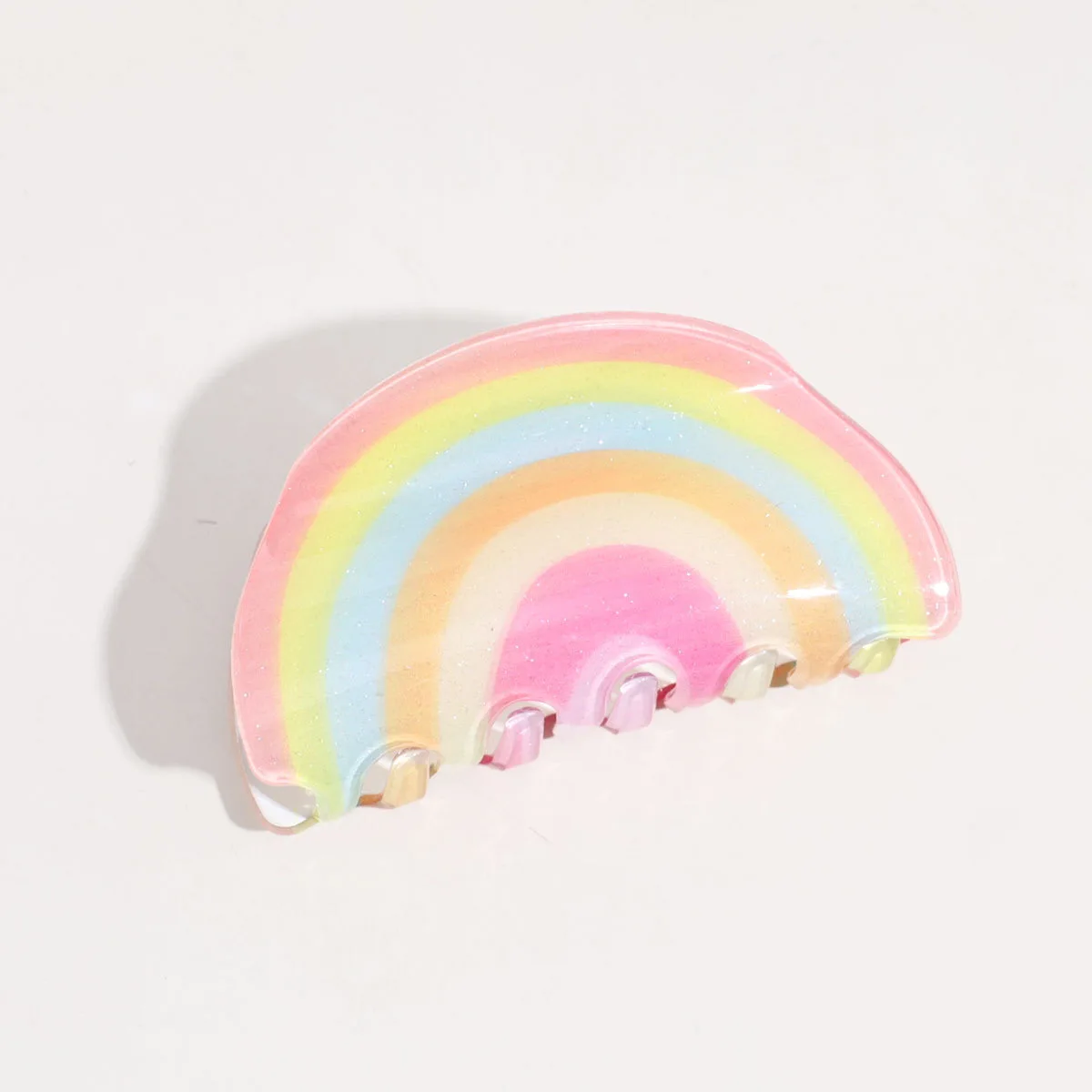 A new Japanese and Korean ins style custom acrylic dream rainbow grab clip summer back head hair large shark clip