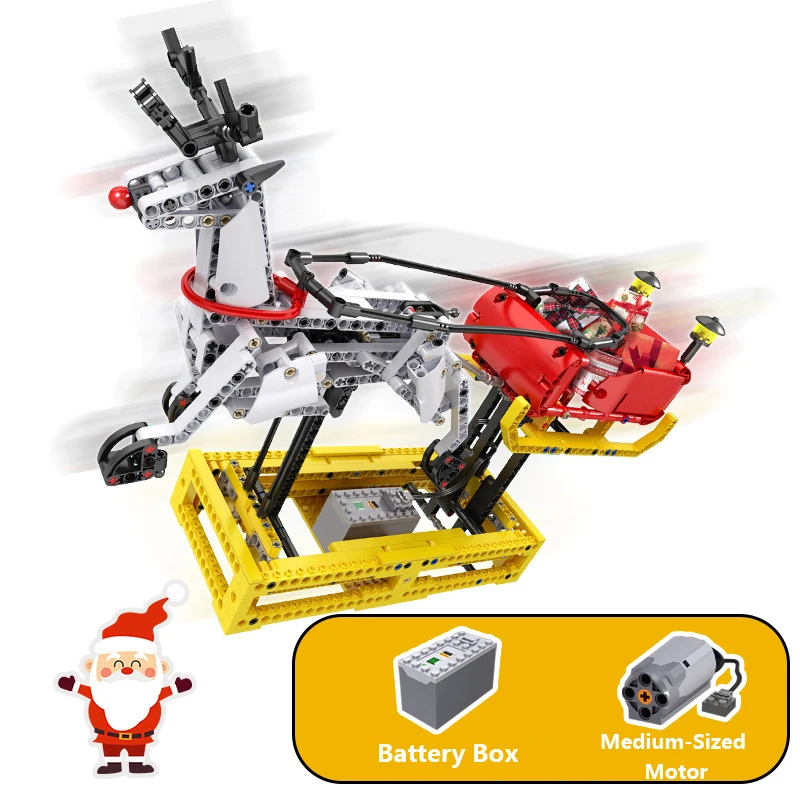 الكون ستار عيد الميلاد مزلقة الرنة بمحركات عطلة سلسلة التعليمية الجسيمات الصغيرة لعبة اللبنات للأطفال #3