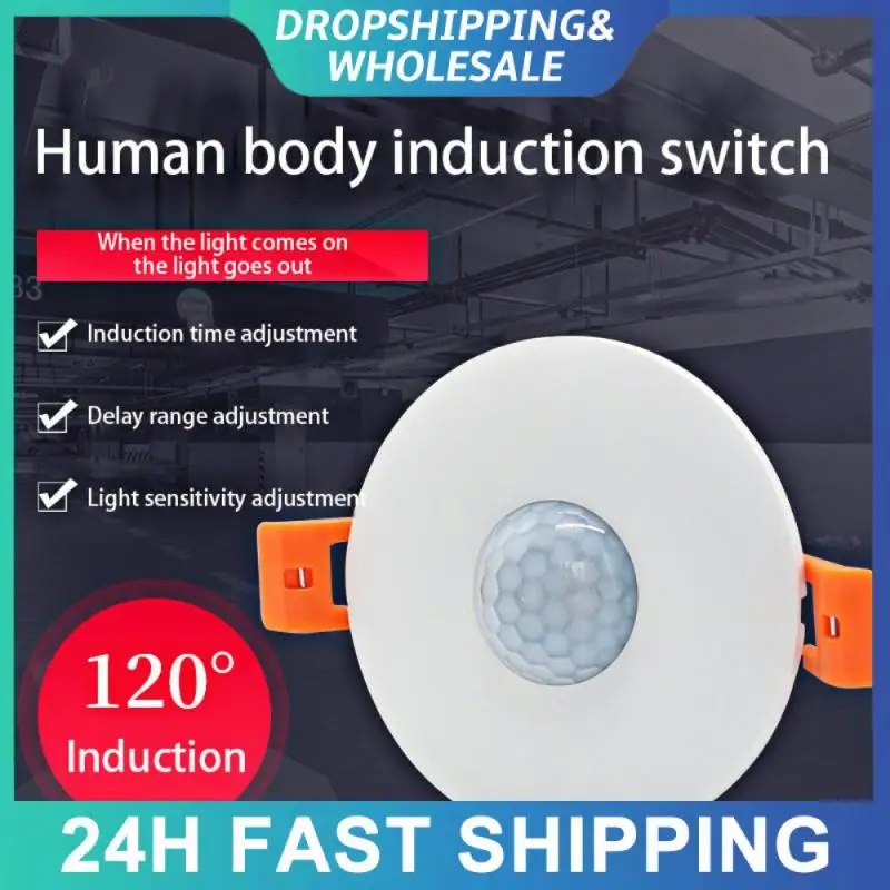 

Infrared Sensor Adjustable 110-220v Human Body Sensor Switch Embedded Ceiling Installation Motion Detection Motion Detector