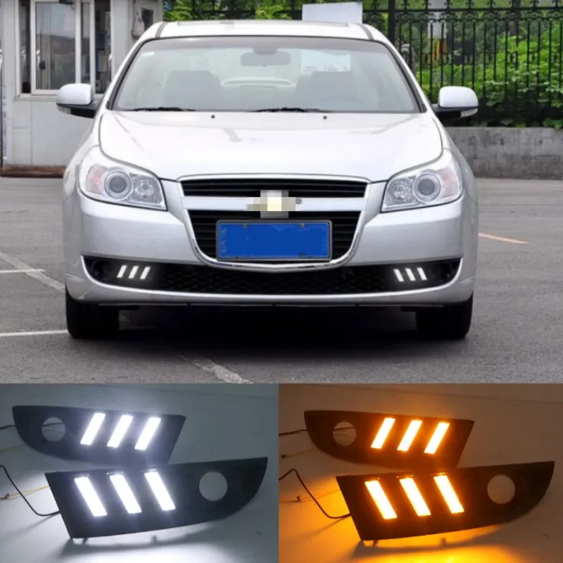 2PCS For Chevrolet Epica 2007-2012 White yellow blue LED Fog Lamps Daytime Running Light DRL