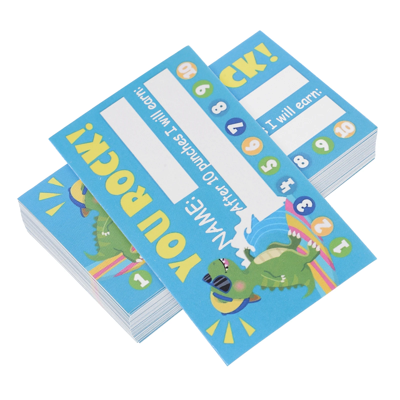 

250 Pcs Numbered Punch Card Rewards Behavior Cards for Classroom Light