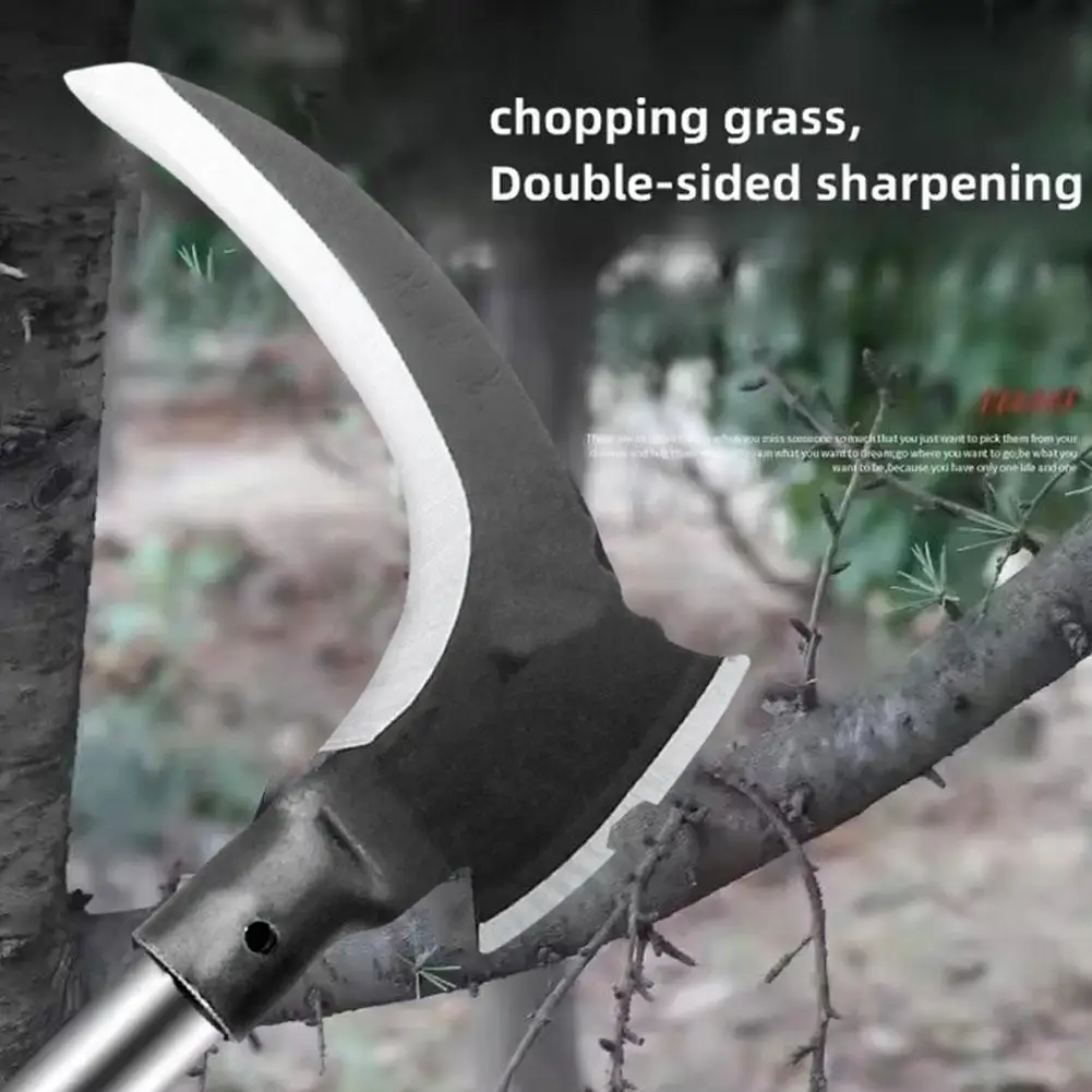 Hoz de doble filo de acero al manganeso y hacha para cortar madera, herramienta manual para limpieza de granjas al aire libre y jardinería G4P7