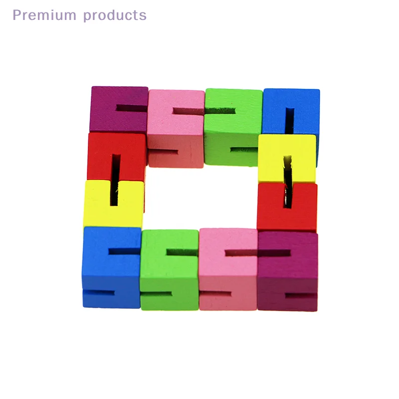 1 قطعة الكلاسيكية الملونة مكعب سلسلة خشبية بنة الإبداعية تململ لعبة لتخفيف الضغط للأطفال طفل ألعاب تعليمية #5