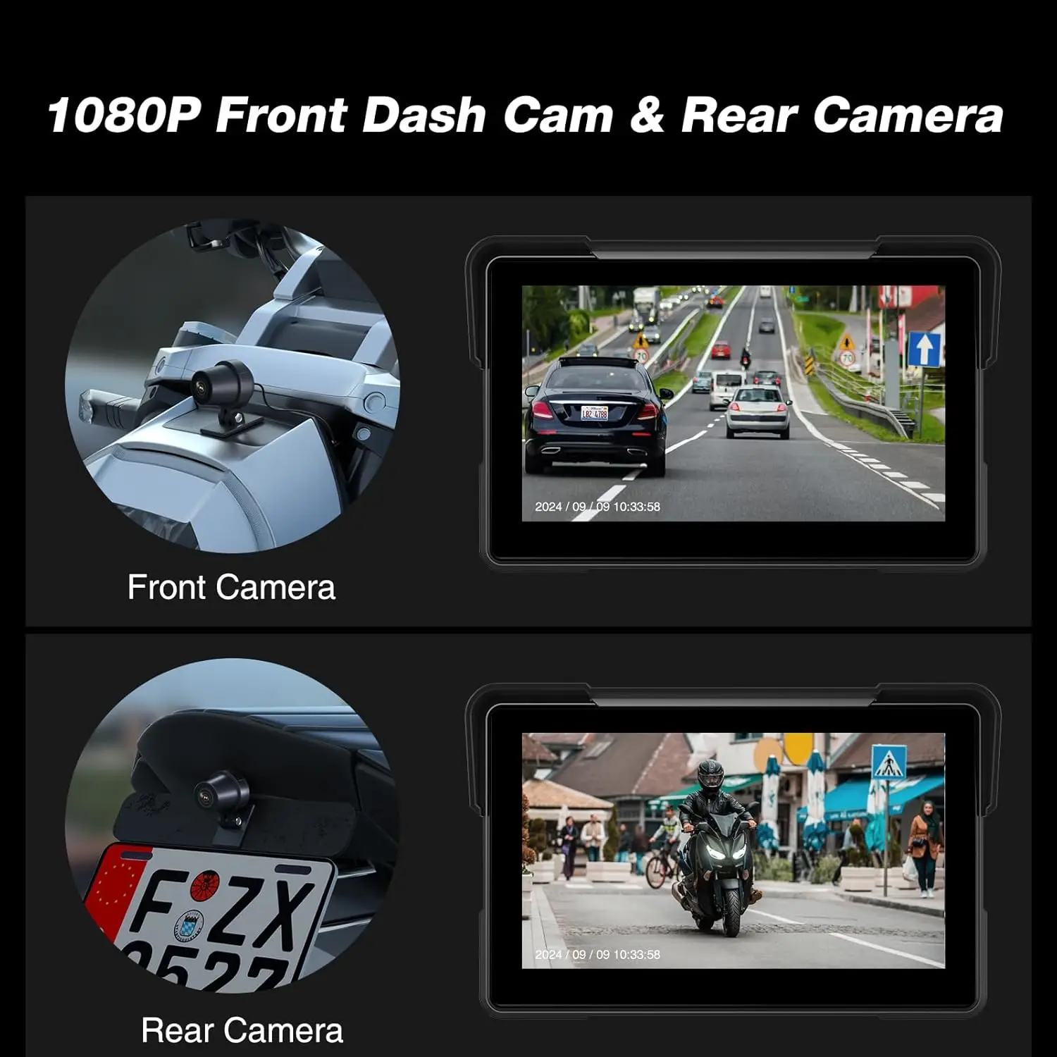 5/7 بوصة Carplay دراجة نارية الملاحة GPS اللاسلكية أندرويد السيارات موتو DVR شاشة عرض مراقب IPX7 الدراجات النارية الملحقات