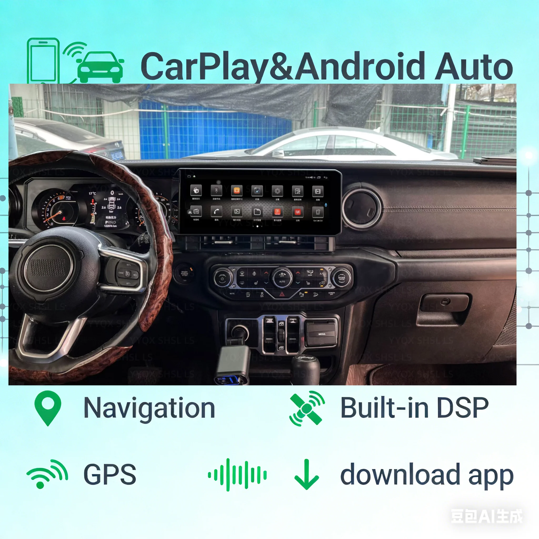

For Jeep Wrangler JL 2018 - 2021 Car Android AUTO Multimedia Player GPS Navigation Stereo carplay Head Unit Screen WIFI DSP BT