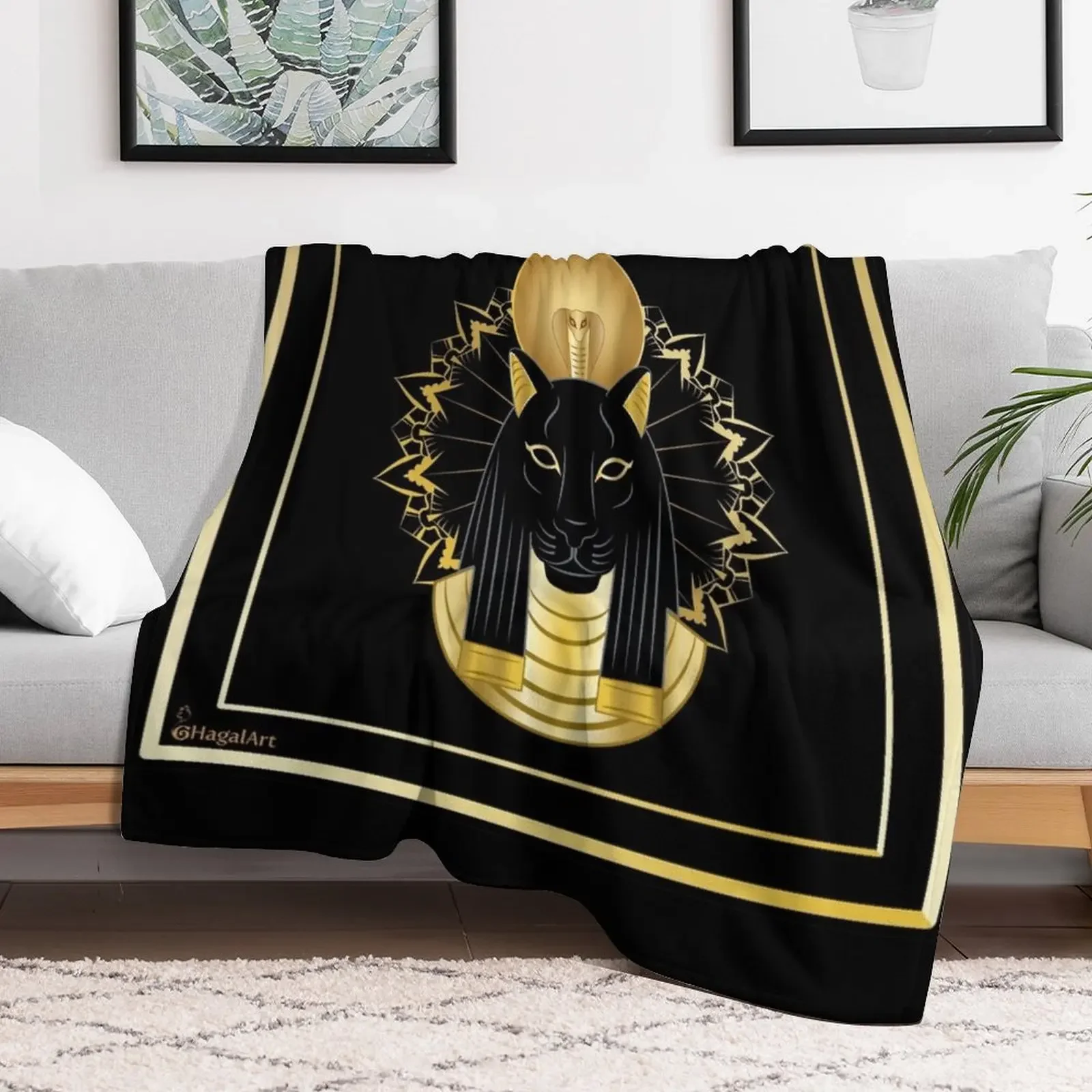 The egyptian goddess Sekhmet Throw Blanket Weighted Beautifuls Sofa Blankets