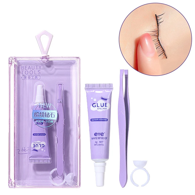 Eyelash Glue With Tweezers Set Waterproof Quick Dry Self Adhesive Not Irritating Eyelashes Extension Glues Eyes Makeup Cosmetic