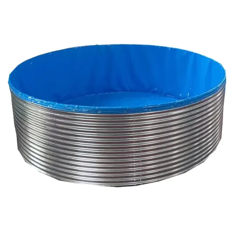 Round Galvanized Sheet Mobile Fish Pond Folding Pvc Fish Tank Pvc Pond for Sale