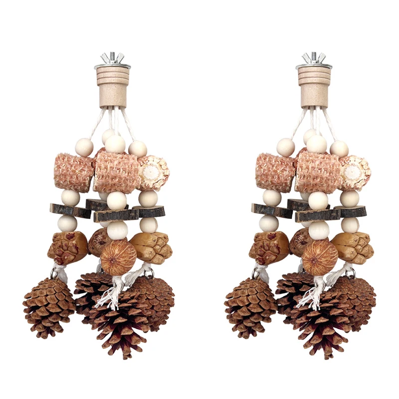 Natural Bird Chew Toy Cotton Rope Pinecone Parrot Toy Bite Resistant Birds Tearing Toy Cockatiels Training Cage Toys Accessries view 3