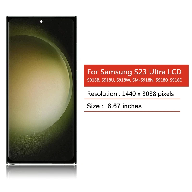 Imagem -02 - Montagem Super Amoled Display Touch Screen Digitador Lcd Samsung S23 Ultra 5g Sm-s918e S918b S918u S918n