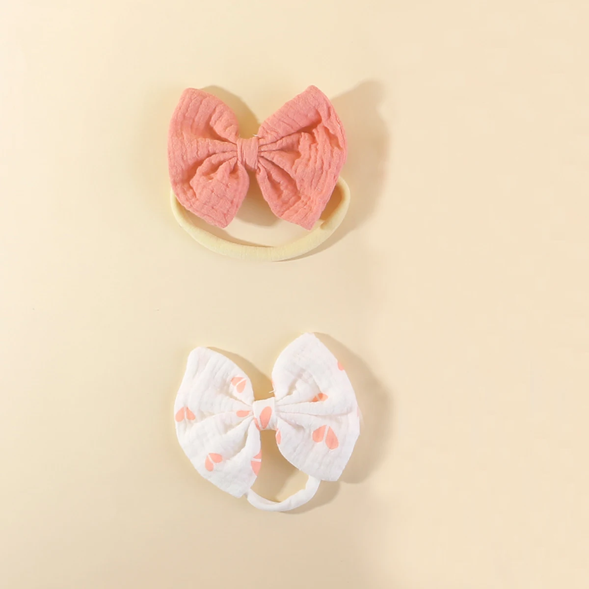 4Pcs Baby Girl Muslin Cotton Feeding Drooling Bibs With Bow Headband Set