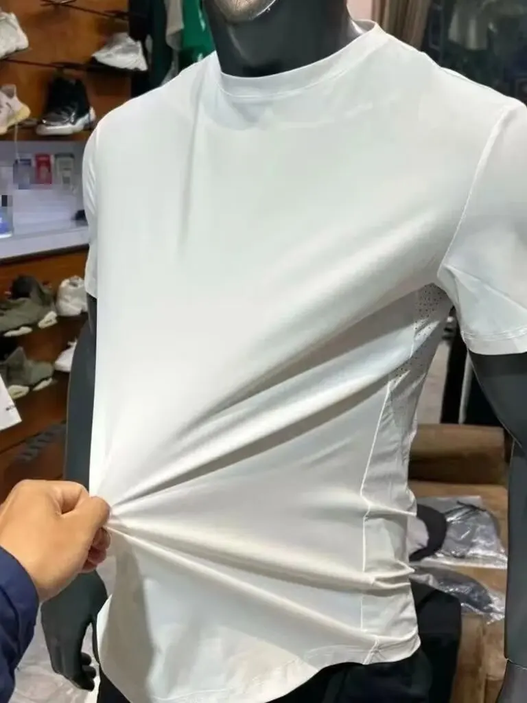 아이스 실크 속건 반팔 남성 티셔츠 야외 사이클링 의류 통기성 경량 러닝 피트니스 시원한 착용감