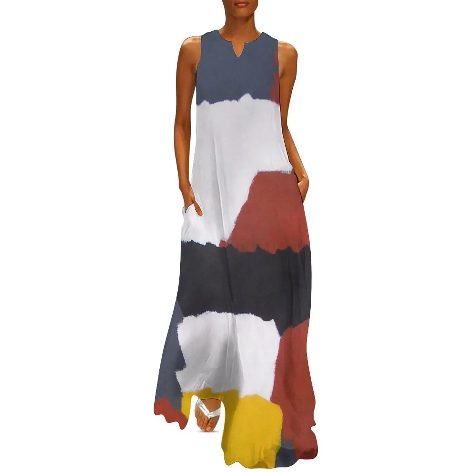 Abito lungo con pittura patchwork di paesaggi colorati Abiti da sera di lusso per donna Abiti da ballo 2025 Abito 2025