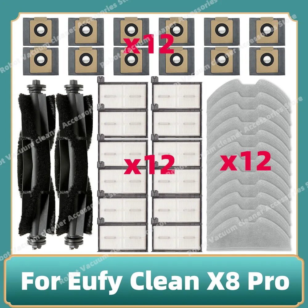 

Compatible For Eufy Clean X8 Pro SES Main Brush Hepa Filter Mop Cloth Rag Dust Bag Accessories Replacement Parts