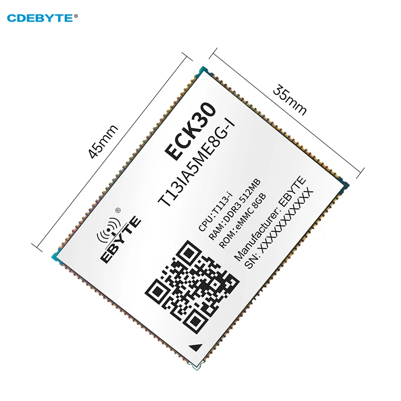 T113-i System On Board CDEBYTE ECK30-T13IA5ME8G-I 512MB DDR3 ARM Dual-Core A7 Linux 4K Decoding Gigabit Ethernet Core Board