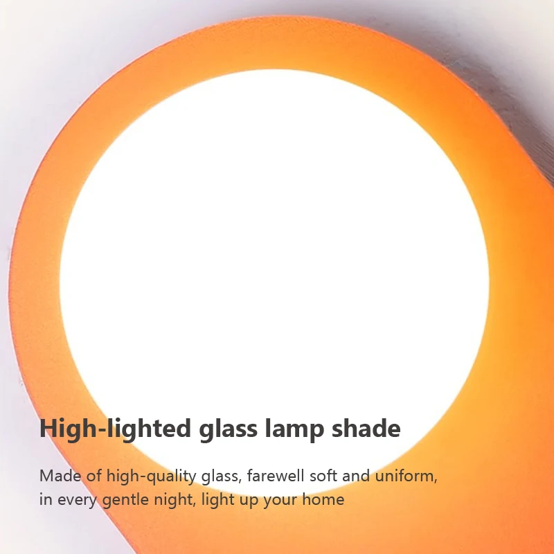 Nordic Minimalist LED Wall Lamp Glass Orange Wall Sconces Bedroom Living Room Corridor Decoration Aesthetic Lighting Fixtures