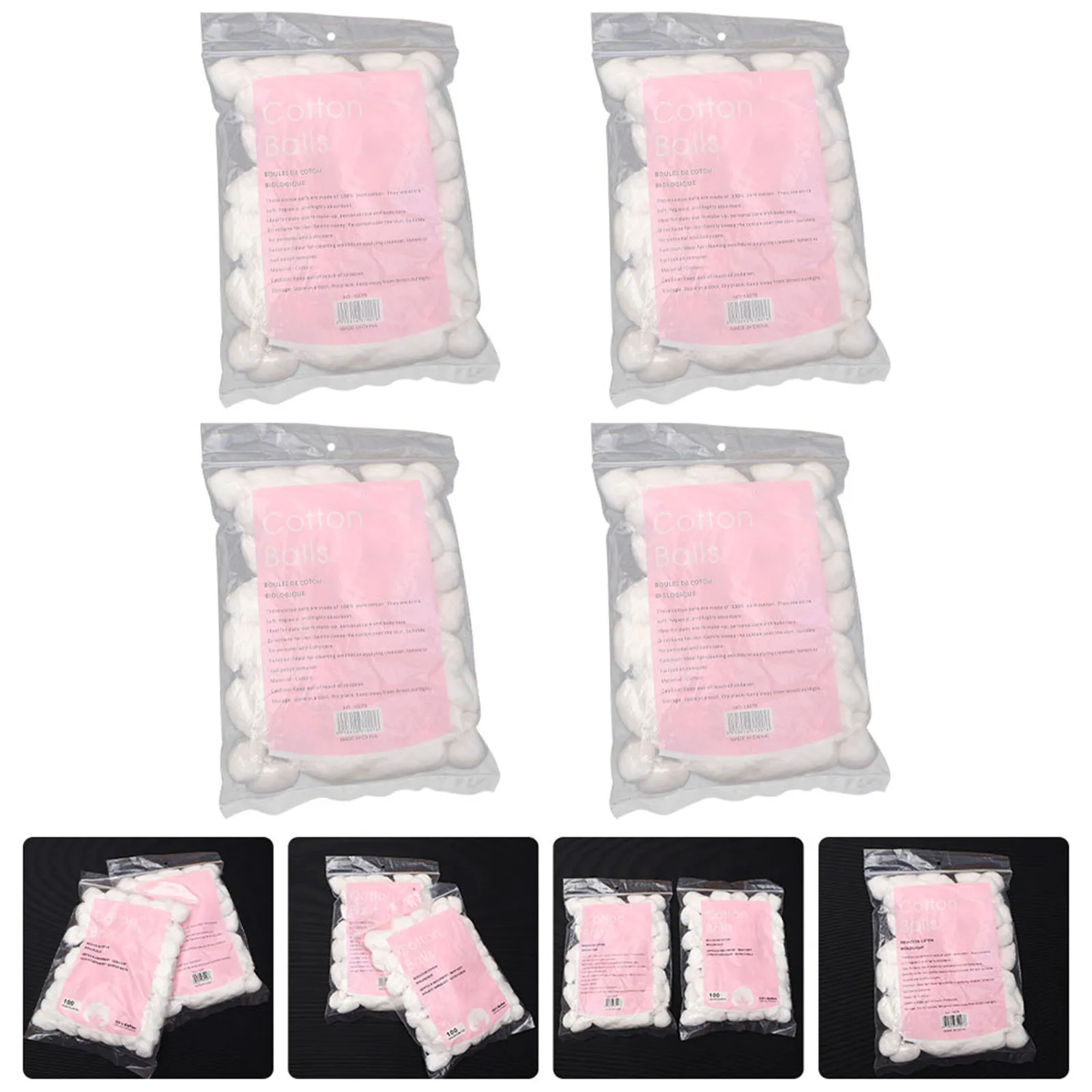 

400pcs Make-Up Removal Cotton Balls Premium Absorbent Multi-Use For Salon Tattoo Shop Sterilized Disposable Pure Cotton Balls