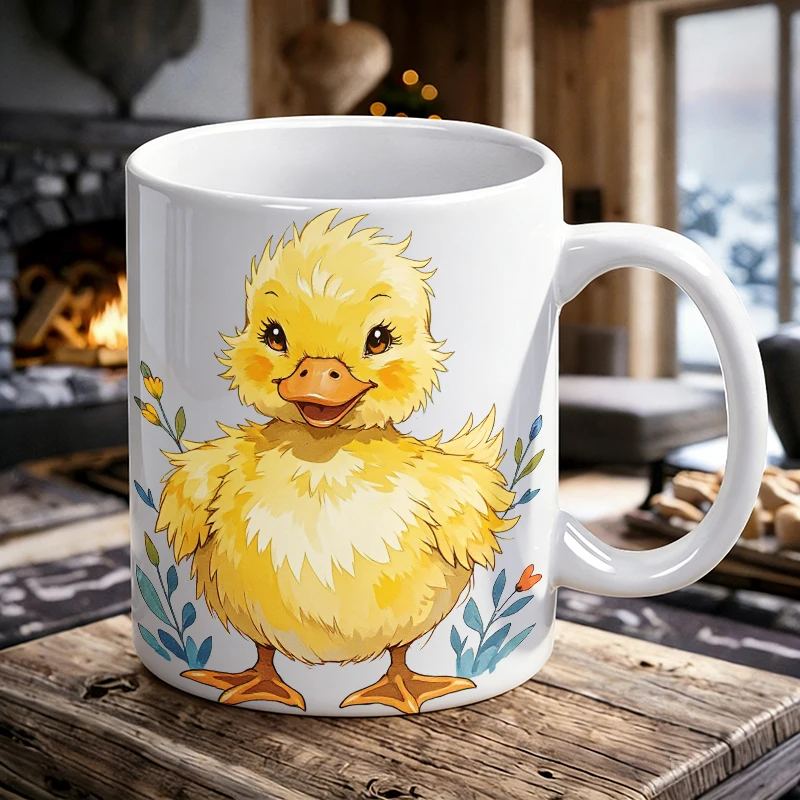 

1 PCS Cute Little Yellow Duck Ceramic Cup with Handle, Creative Coffee Cup, Milk Cup, Office Tea Cup,Drinking Cup,Fade-Resistant